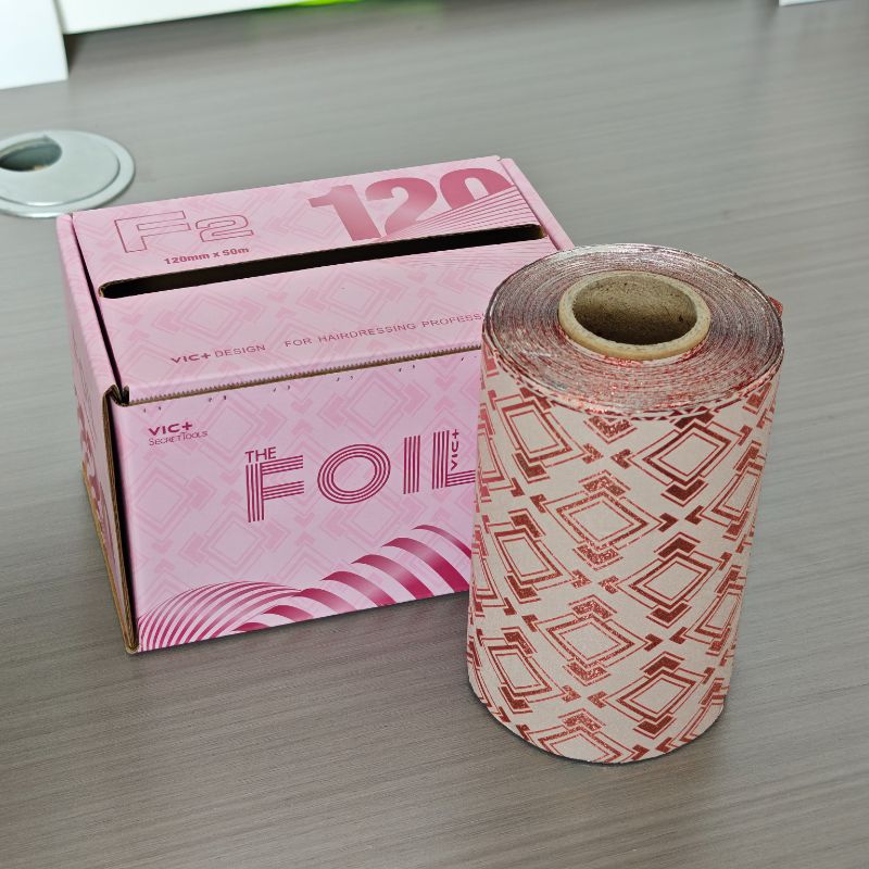 custom branded hair foil manufacturer aluminum foil for hair highlighting wholesale hair foil rolls OEM supplier bulk salon foil sheets with custom printing