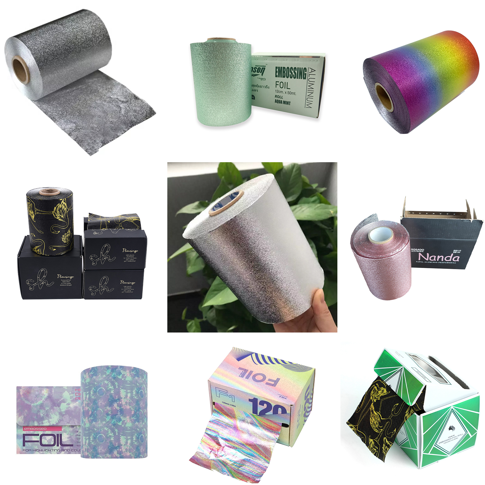 Custom Hair Foil Roll | Printed & Embossed Aluminum Foil for Salons