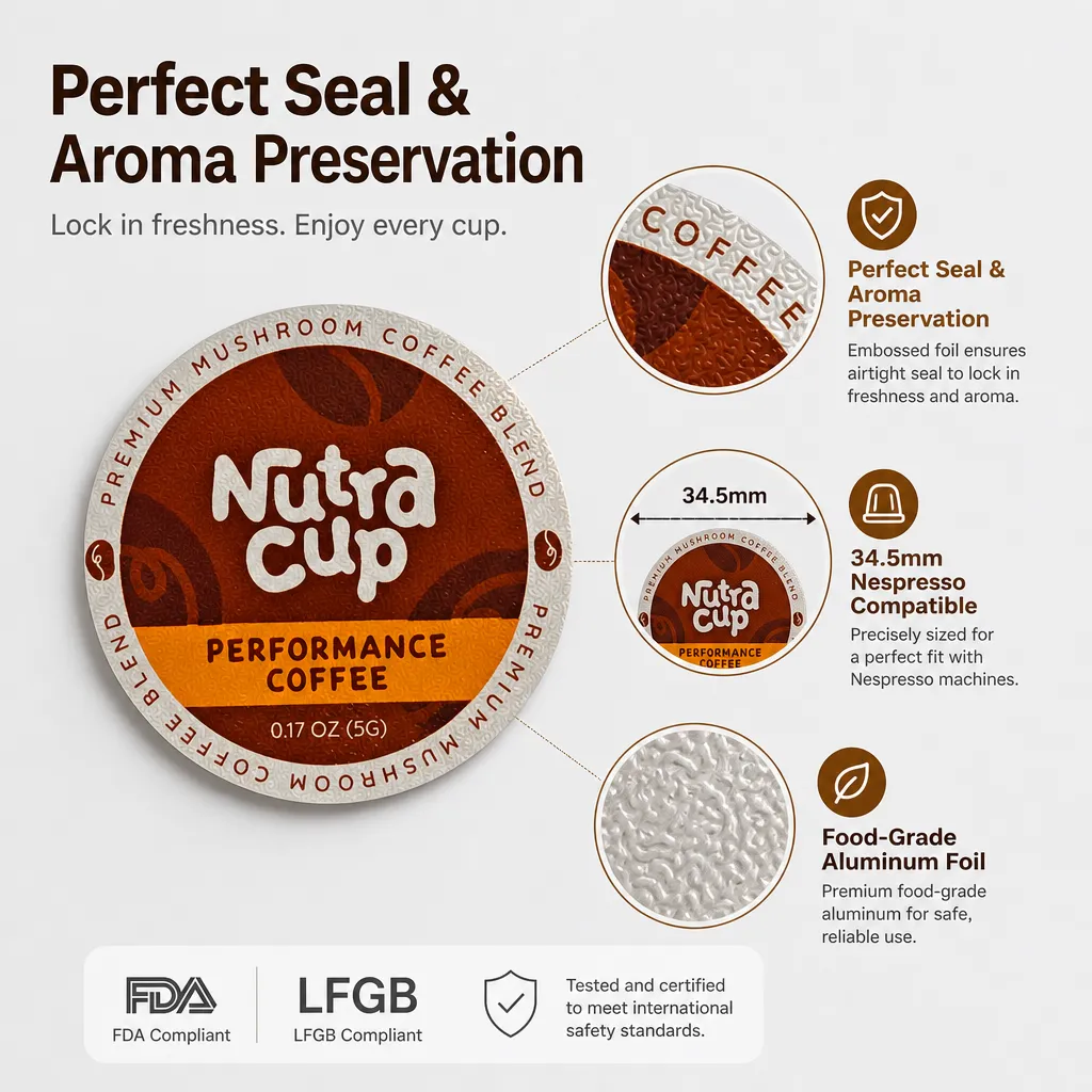 aluminum foil lid for nespresso heat seal aluminum foil lid 