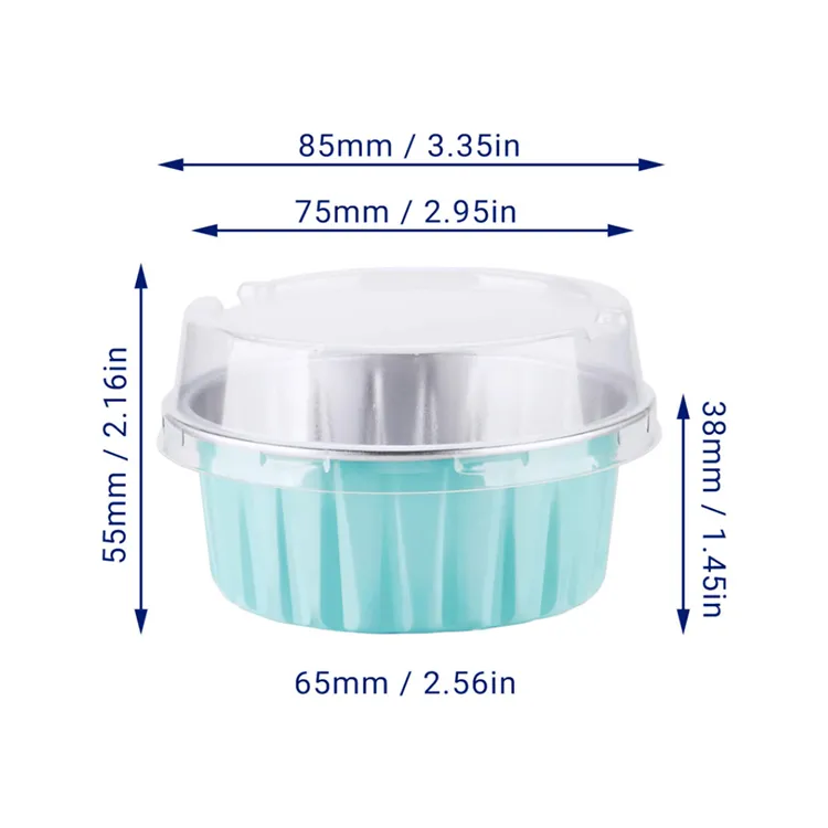 Disposable Ramekin Baking Cup Wholesale RC84 aluminum muffin pan mini muffin tins cupcake pan with lid